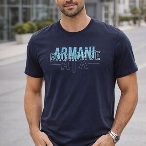 Armani Exchange Dark Blue Graphic Tee